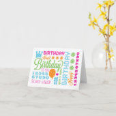 誕生日おめでとうのメッセージカード カード (黄色い花)