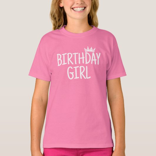 誕生日おめでとうの女の子 Tシャツ (正面)