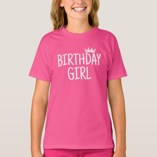 誕生日おめでとうの女の子 Tシャツ (正面)