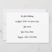 誕生日おめでとうの招待状を保存しよう 招待状 (裏面)