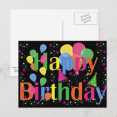 誕生日おめでとうの祝い ポストカード (正面/裏面)