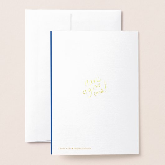 誕生日おめでとうの箔入りバースデーカード 箔カード (裏面封筒付き)