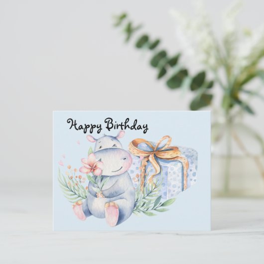 誕生日おめでとうの願いを込めたギフト ポストカード (スタンド正面)