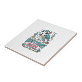 誕生日おめでとうウミガメビンテージ風彫刻Tシャツ_1 タイル (側面)