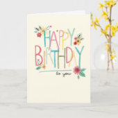 誕生日おめでとうカード カード (黄色い花)