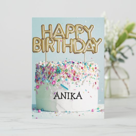 誕生日おめでとうカード 招待状 (スタンド正面)