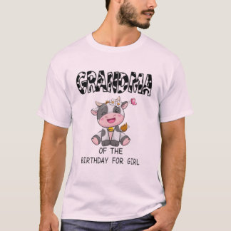 誕生日おめでとうガールおばあちゃん ファームカウトートTシャツ Tシャツ