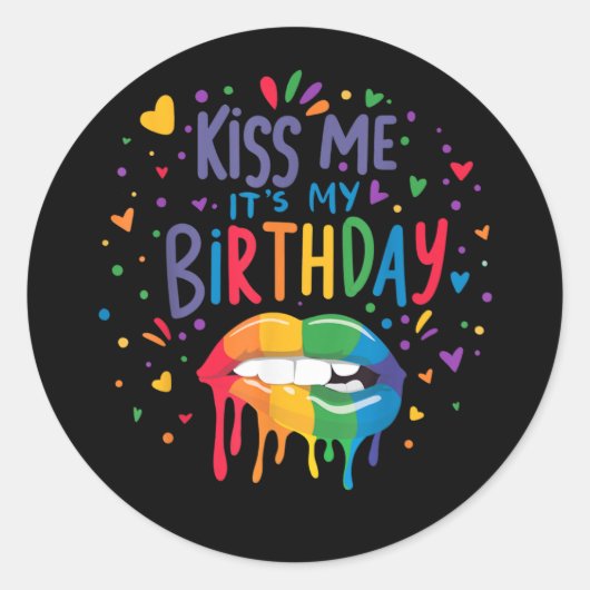 誕生日おめでとうキスして ラウンドシール (正面)
