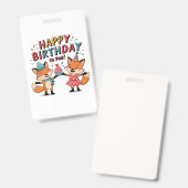 誕生日おめでとうキツネ バッジ (正面＆裏面)