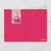誕生日おめでとうケーキ ピンクのポストカード ポストカード (裏面)