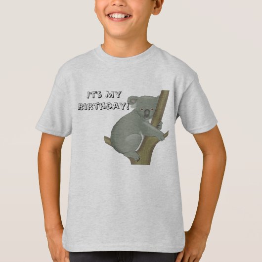 誕生日おめでとうコアラTシャツ 子供用 Tシャツ (正面)
