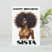 誕生日おめでとうシスタ 黒人女性 メラニン女王 招待状 (スタンド正面)