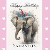 誕生日おめでとうゾウさん折り紙グリーティングカード カード