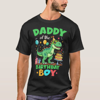 誕生日おめでとうティラノサウルスのパパ ファミリー Tシャツ
