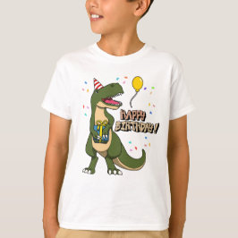 誕生日おめでとうティラノサウルス Tシャツ