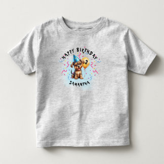 誕生日おめでとうパピー コンフェッティ パーティ トドラー トドラーTシャツ