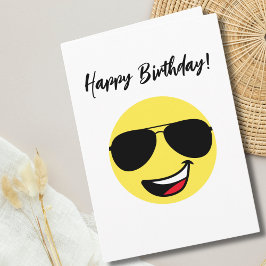 誕生日おめでとうフェイス型アビエーターグラス Funny Photo カード