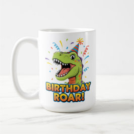 誕生日おめでとうロアラ可愛い恐竜の誕生日パーティーデザイン コーヒーマグカップ