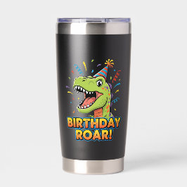 誕生日おめでとうロアラ可愛い恐竜の誕生日パーティーデザイン 保温保冷タンブラー