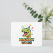誕生日おめでとうロアラ可愛い恐竜の誕生日パーティーデザイン 招待状 (スタンド正面)