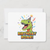 誕生日おめでとうロアラ可愛い恐竜の誕生日パーティーデザイン 招待状 (裏面)