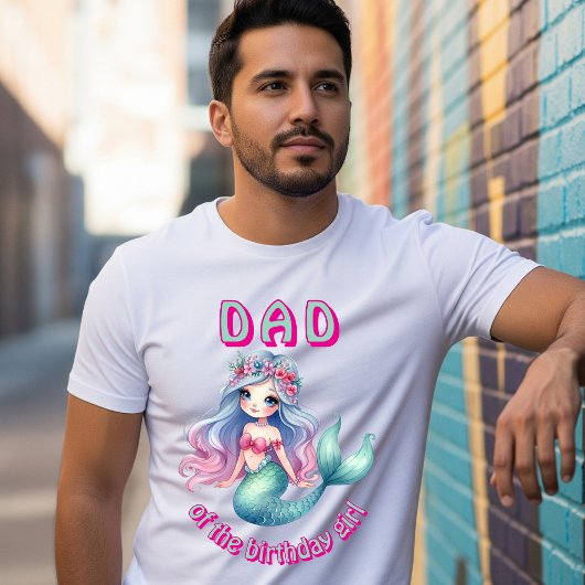 誕生日おめでとう人魚姫パパのミントTシャツ Tシャツ