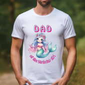 誕生日おめでとう人魚姫パパのミントTシャツ Tシャツ