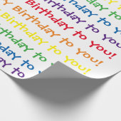 誕生日おめでとう包装紙-虹 ラッピングペーパー (角)