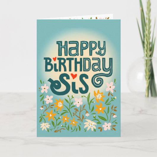 誕生日おめでとう妹かわいい妹フローラ2 カード (正面)