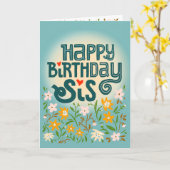 誕生日おめでとう妹かわいい妹フローラ2 カード (黄色い花)
