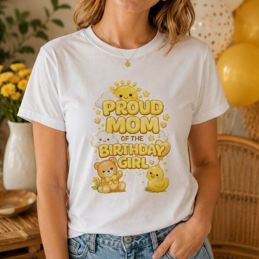 誕生日おめでとう娘を持つ誇りある母のTシャツ Tシャツ
