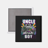誕生日おめでとう少年と一緒のビデオゲームおじさん マグネット (正面/裏面)