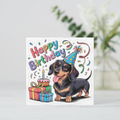 誕生日おめでとう犬 カード (スタンド正面)