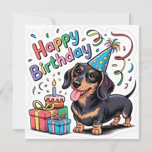 誕生日おめでとう犬 カード (正面)