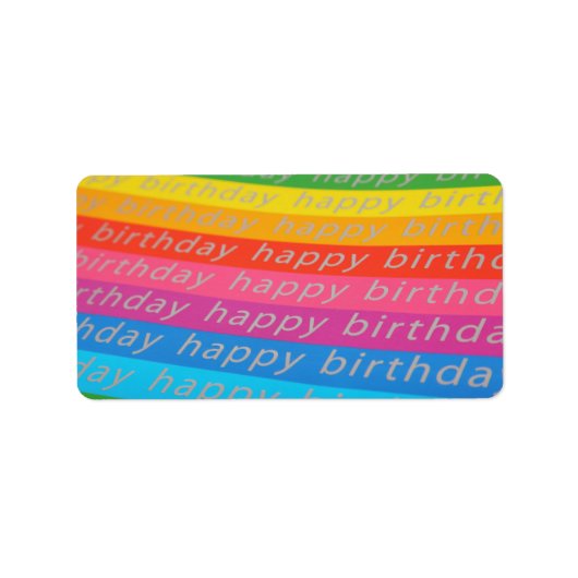 誕生日おめでとう背景 ラベル (正面)