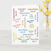 誕生日おめでとう7月20日 カード (黄色い花)