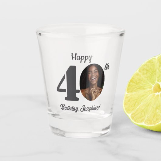 誕生日おめでとう40歳記念写真 ショットグラス (正面)