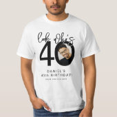 誕生日おめでとう40歳!フォト40歳の誕生日Tシャツ Tシャツ (正面)