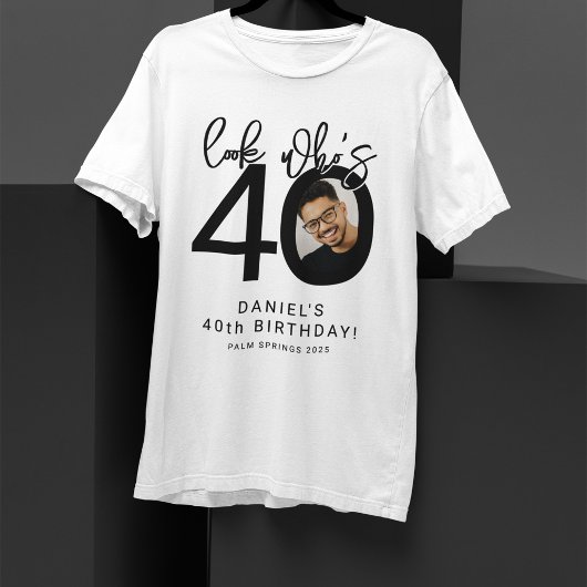 誕生日おめでとう40歳!フォト40歳の誕生日Tシャツ Tシャツ
