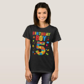 誕生日おめでとう5歳の男の子 ブロック 5歳の誕生日 Tシャツ (正面フル)