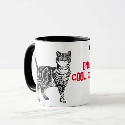 誕生日おめでとう かっこいいトラ猫 マグカップ (正面左)