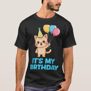 誕生日おめでとう かわいい猫 Tシャツ