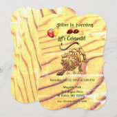 誕生日おめでとう、しし座(7月23日~8月22日)パーティー 招待状 (正面/裏面)