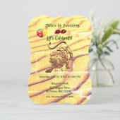 誕生日おめでとう、しし座(7月23日~8月22日)パーティー 招待状 (スタンド正面)