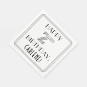 誕生日おめでとう;アールデコスタイル;名前をカスタムする スタンダードランチョンナプキン (角)