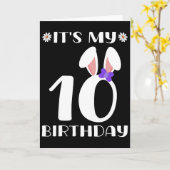 誕生日おめでとう！イースターだよ！10歳になりました カード (黄色い花)