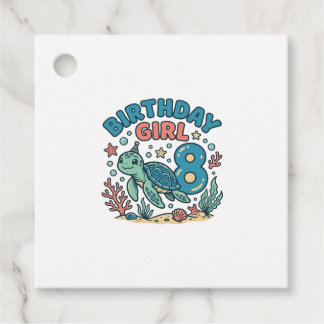 誕生日おめでとう ウミガメ 8歳 誕生日Tシャツ デザイン フェイバータグ