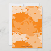 誕生日おめでとう オレンジ色のモナーク蝶のパーティー 招待状 (裏面)