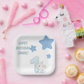 誕生日おめでとう(カスタマイズ可能な文字と名前) ペーパープレート (パーティー)