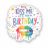 誕生日おめでとう キスして シール (正面)